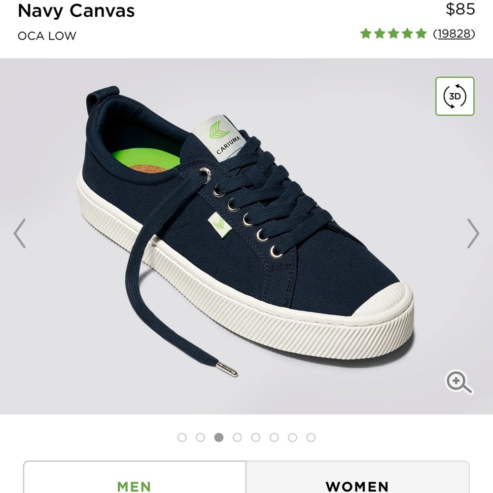 NIB Navy Cariuma size 12 men's OCA low canvas sneaker - Picture 2 of 16